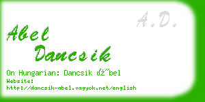 abel dancsik business card